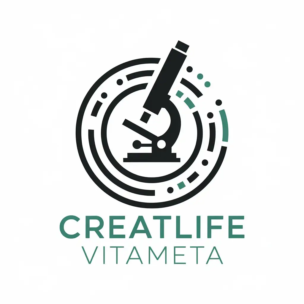 LOGO Design for CreatLife Vitameta Green Microscope Theme with Clear Background