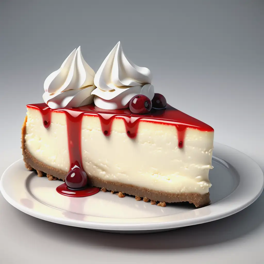 Delicious Homemade Cheesecake Dessert in High Definition Realistic Style