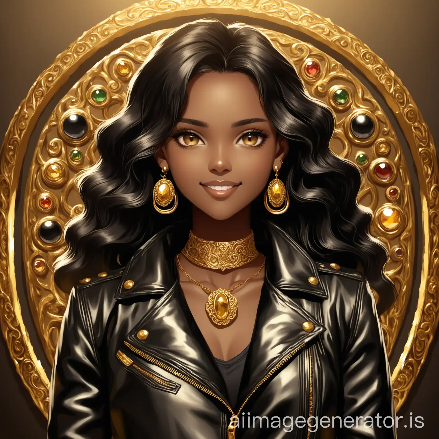 24YearOld-Girl-with-Ebony-Hair-Golden-Eyes-and-Vintage-Leather-Jacket