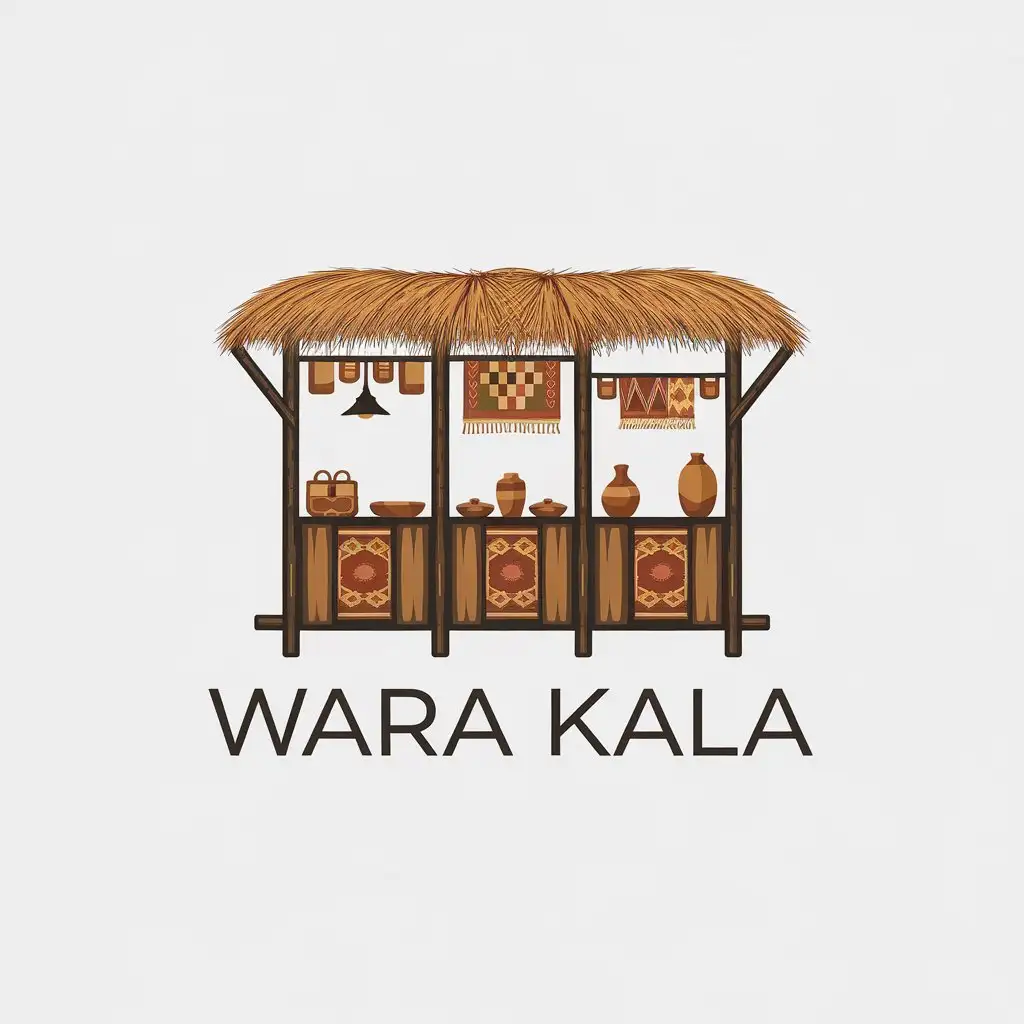 a vector logo design,with the text "Wara Kala", main symbol:bazaar,Minimalistic,clear background