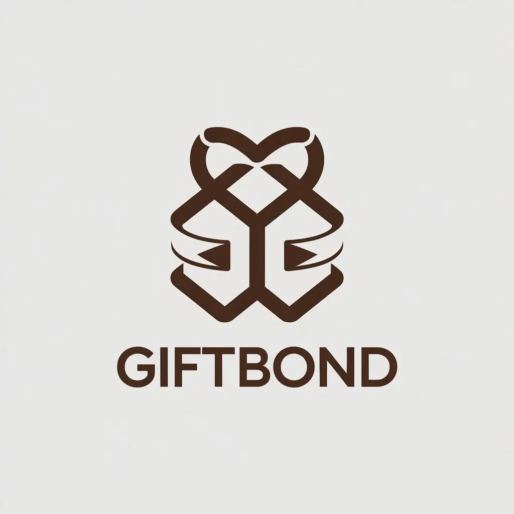 LOGO Design for GiftBond Minimalistic Vector with Iconic App Symbol and Brown Background