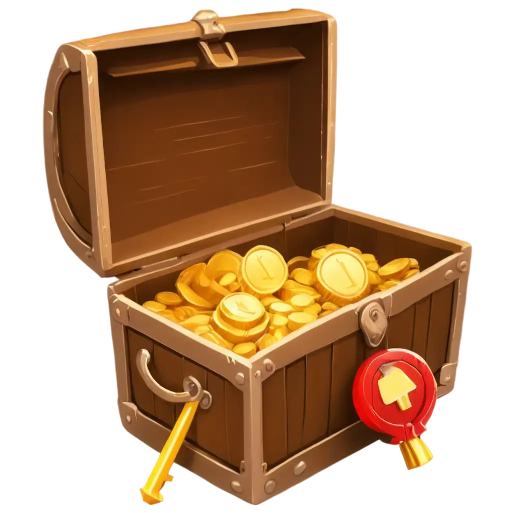 Minimalist-Treasure-Hunt-PNG-Icon-with-Glowing-Key-and-Map-for-Adventure-Themes