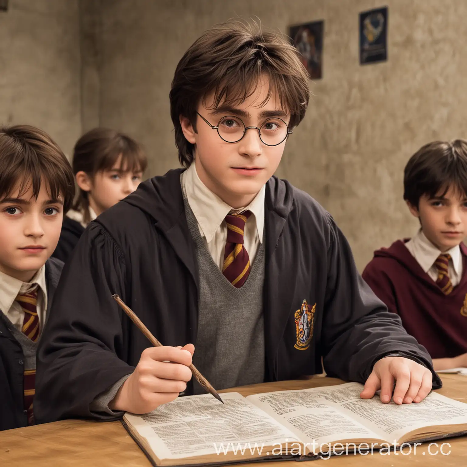 Harry-Potter-Learning-Magic-Spells-in-Hogwarts-Classroom