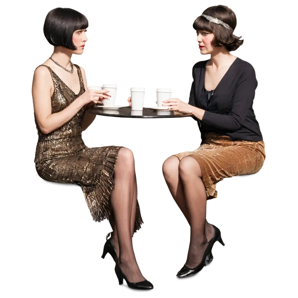 1920s-Female-Flappers-in-a-Cafe-HighQuality-PNG-Image