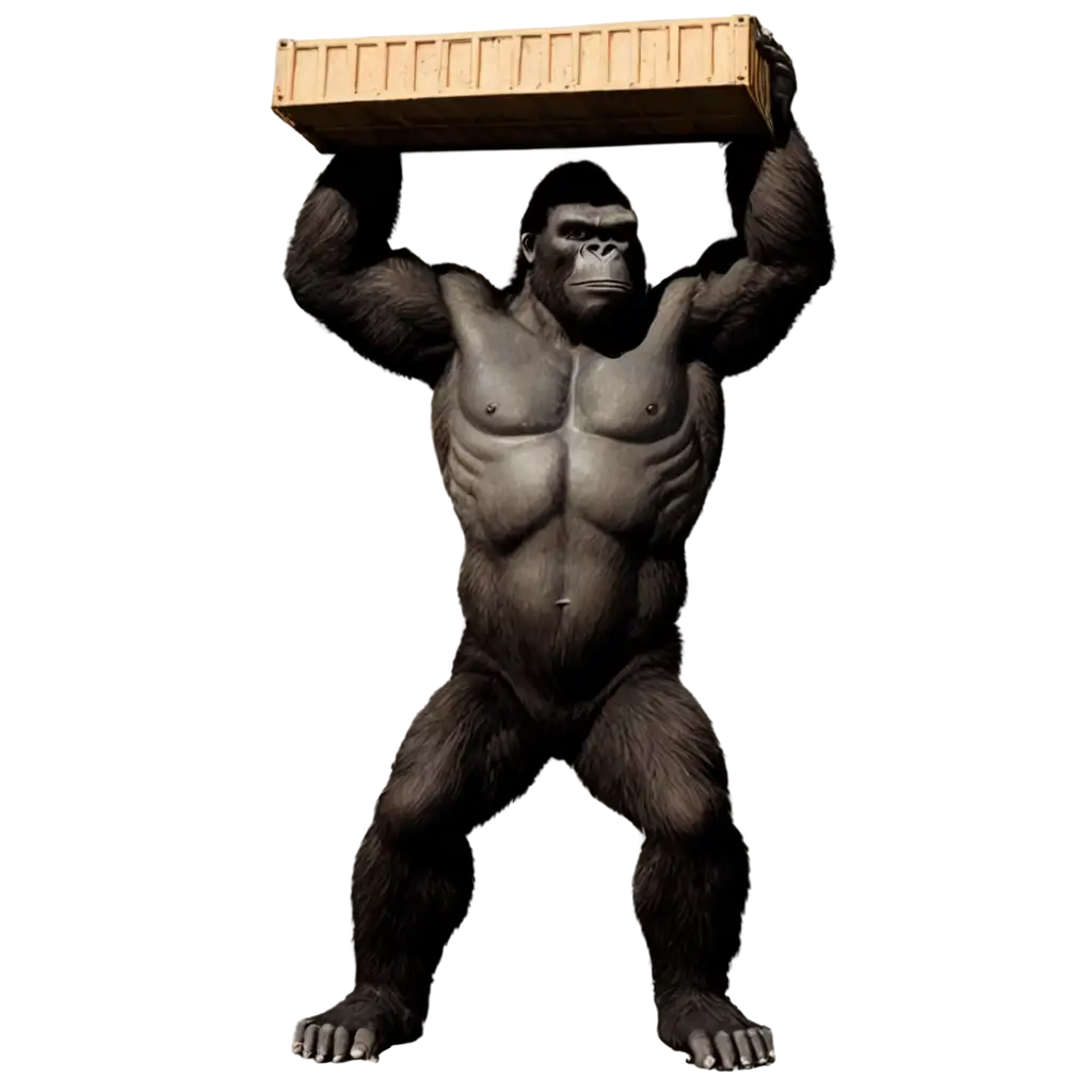 Dynamic-PNG-Image-of-King-Kong-Lifting-a-Container-A-Stunning-Visual-Representation