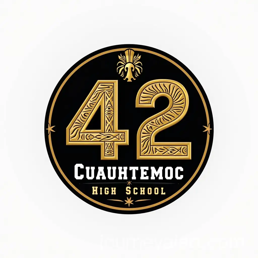 Elegant-Logo-Design-Featuring-Number-42-and-Aztec-Emperor-Profile