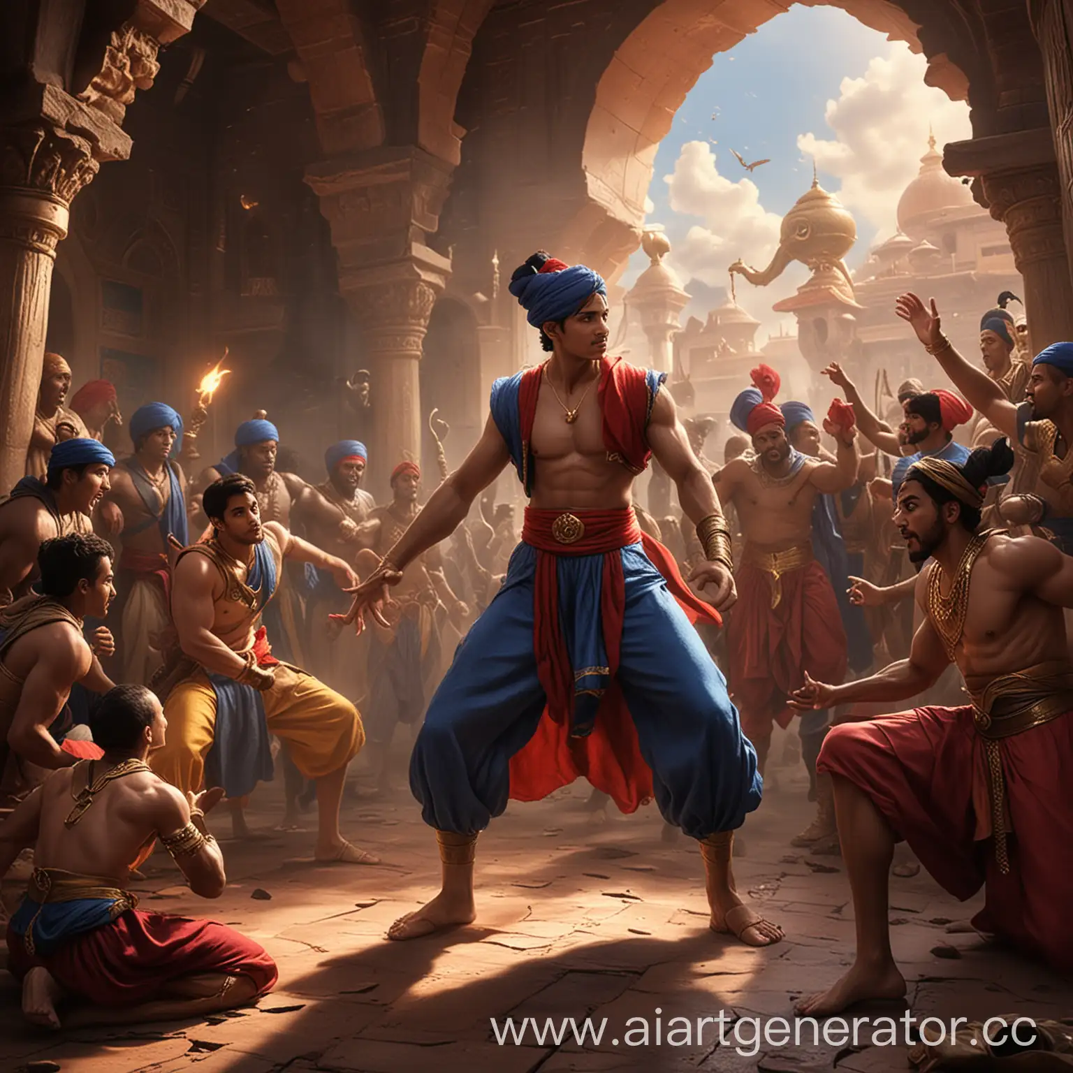 Aladdin-Gathers-Warriors-for-Battle-Against-the-Genie