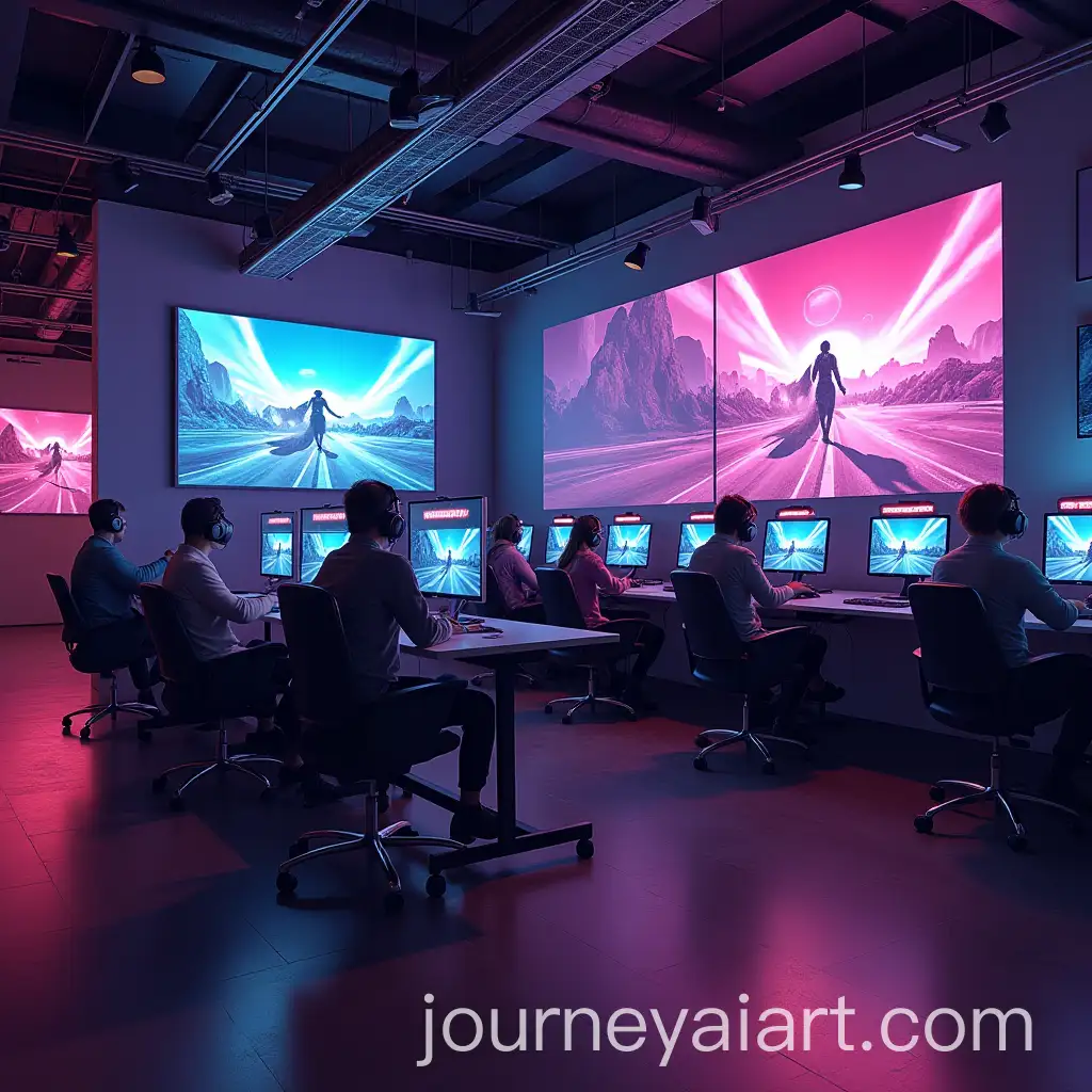 Virtual-Reality-Arcade-in-a-Futuristic-Setting