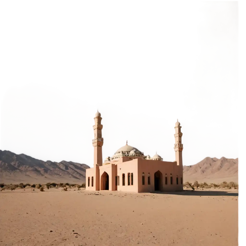 Mosque-in-the-Desert-PNG-Image-HighQuality-Representation-of-Cultural-Architecture-in-a-Unique-Setting