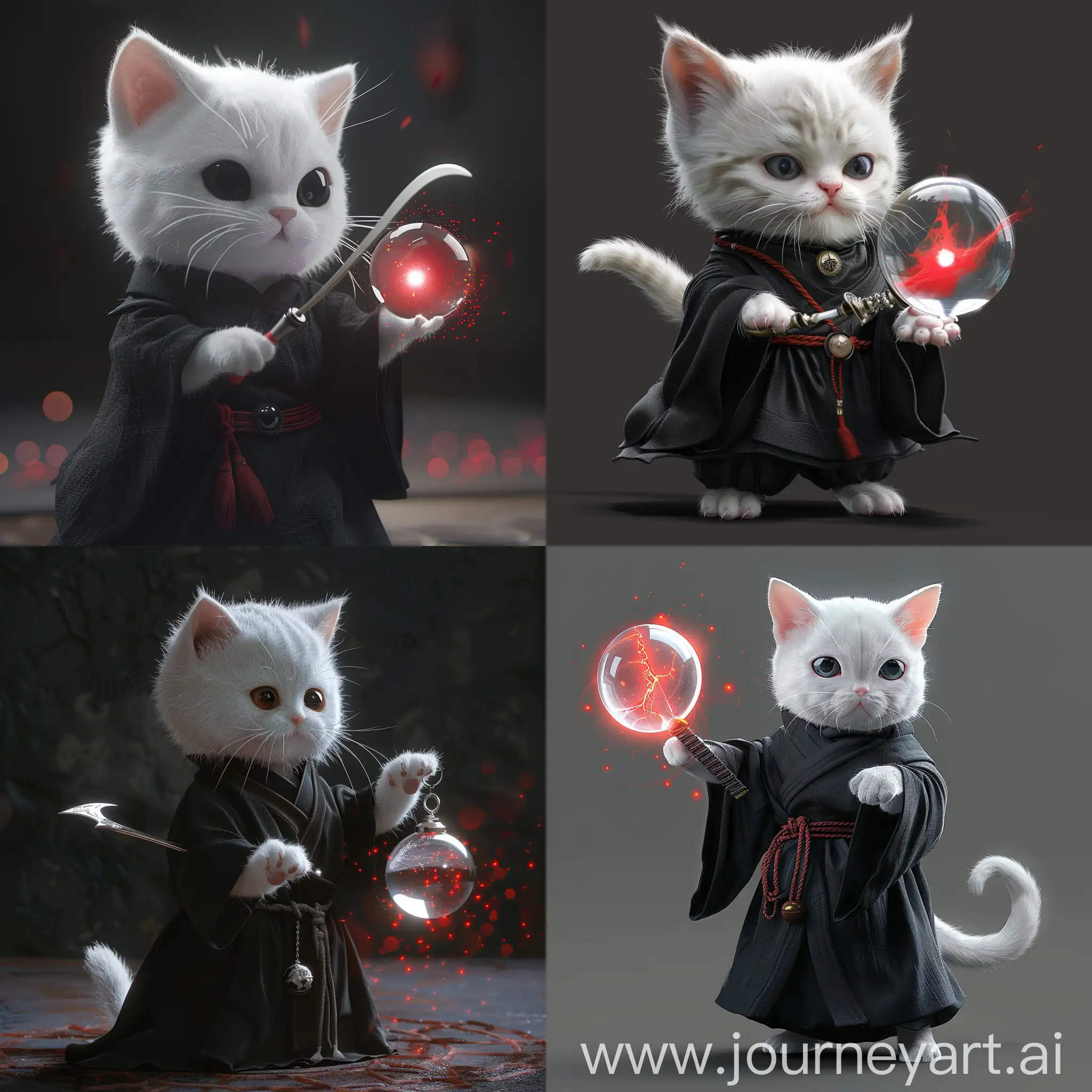 White-Kitten-Sorcerer-with-Crystal-Ball-and-Dagger