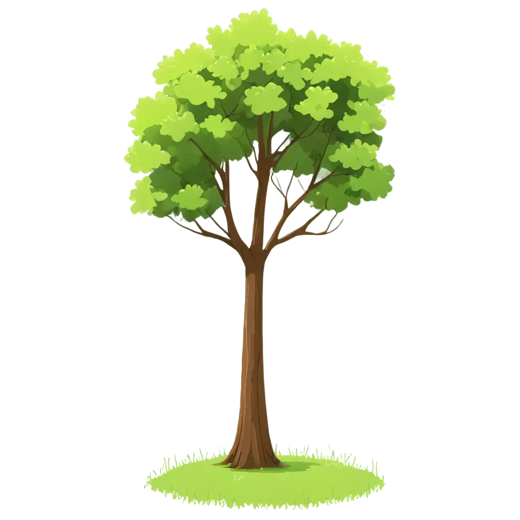 2d animation image background with green tree