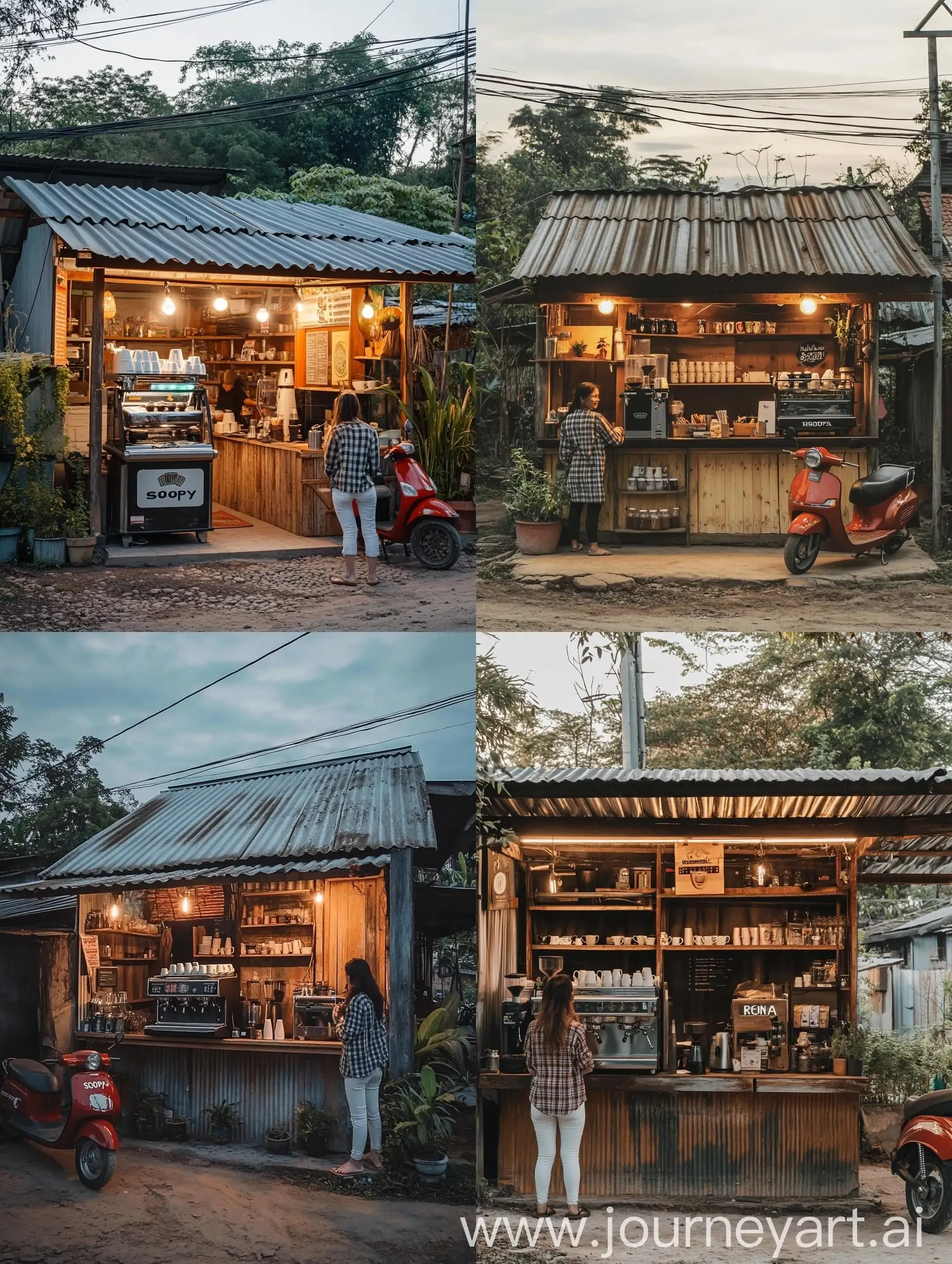 Cozy-Countryside-Coffee-Shop-with-Warm-Lighting-and-Scoopy-Scooter