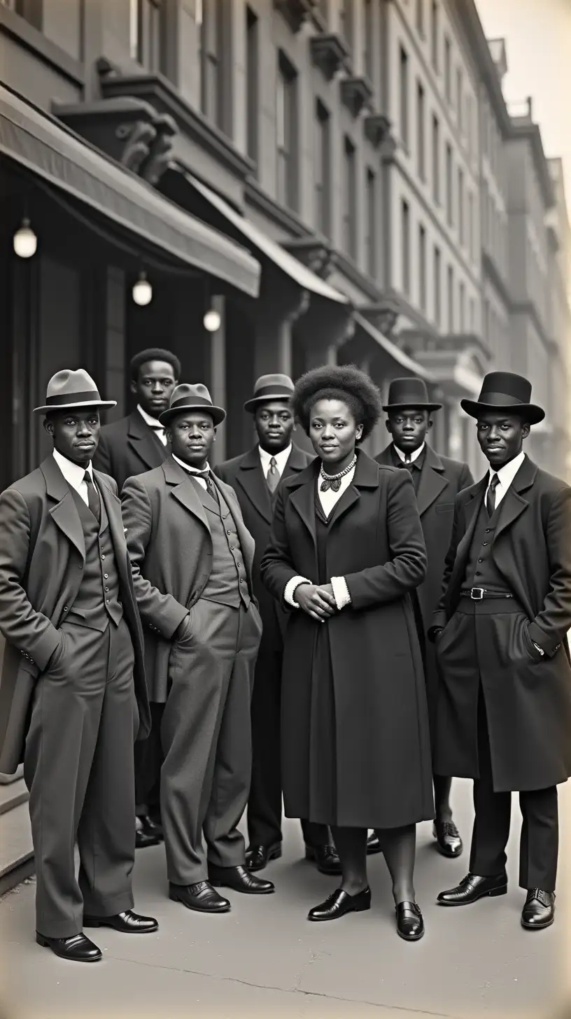 1900s Banks with Black People Outside