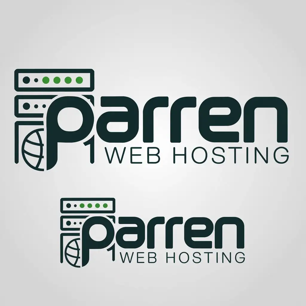 LOGO Design For Parren Modern Web Hosting Logo with Clear Background