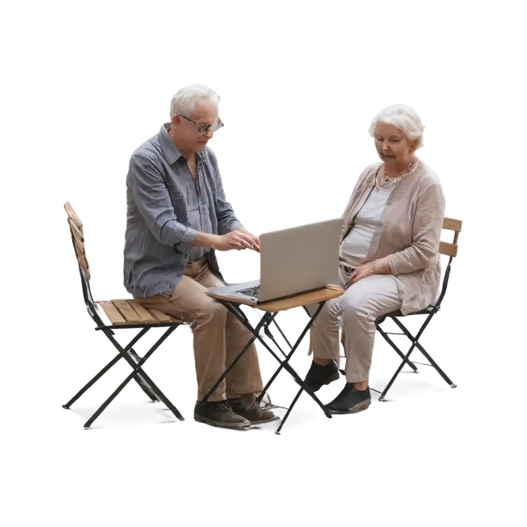 older couple at computer