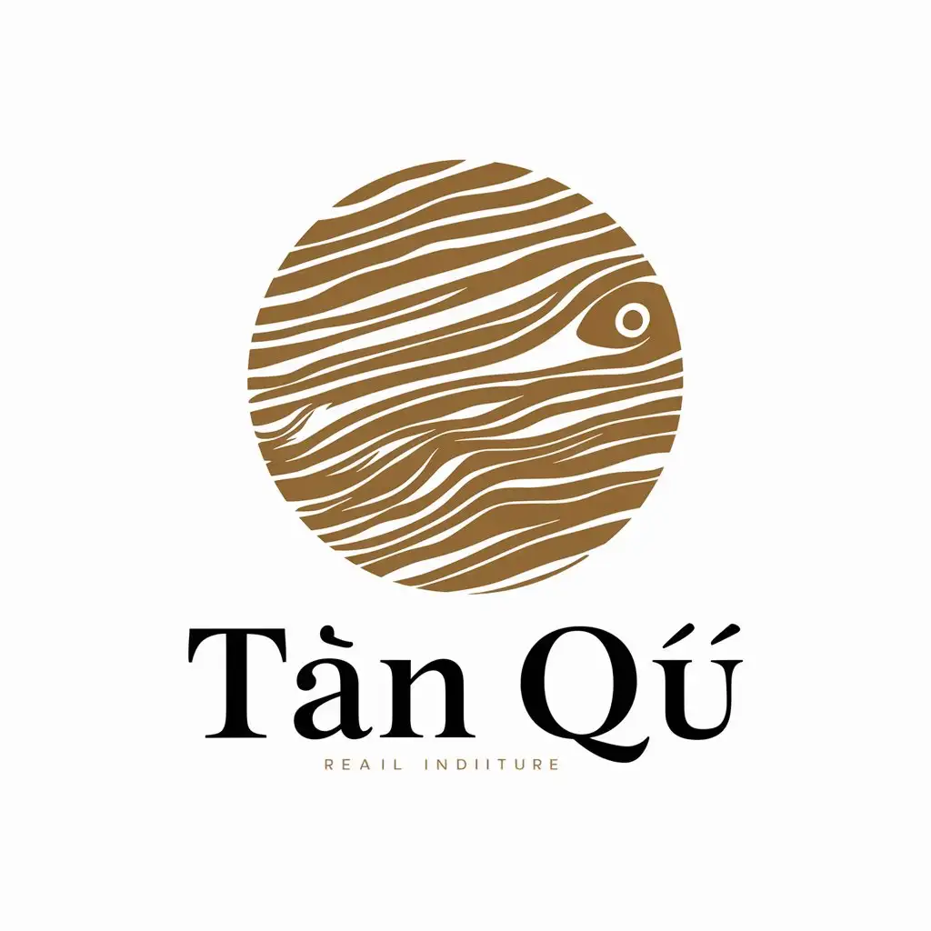 a vector logo design,with the text "Tán Qù", main symbol:Grain texture, circular, furniture,Moderate,be used in Retail industry,clear background