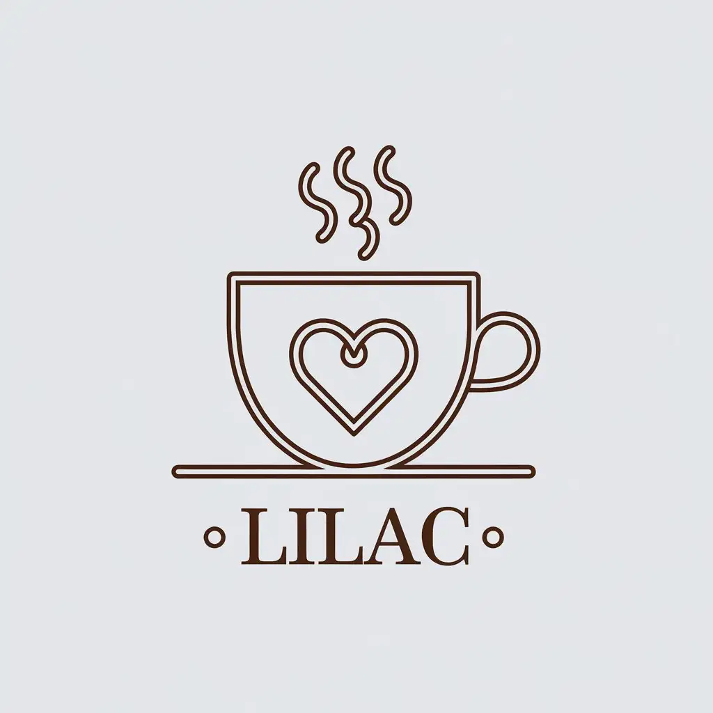 a vector logo design,with the text "Lilac", main symbol:coffee,Minimalistic,be used in Restaurant industry,clear background