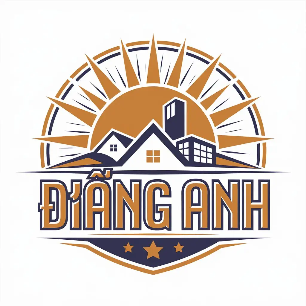 LOGO-Design-for-Dng-Anh-Construction-Sun-House-and-Complex-Symbolism-with-a-Clear-Background