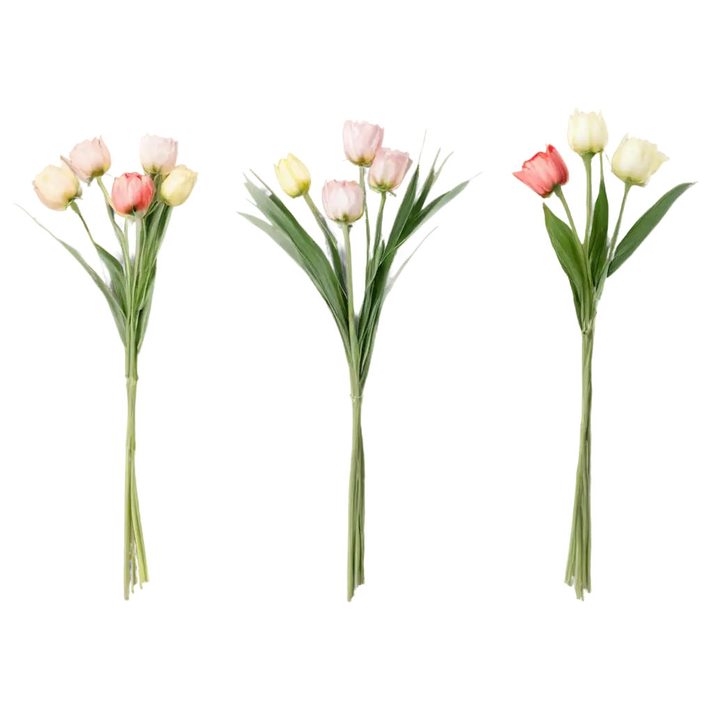 flowers pastel tones stems bouquets