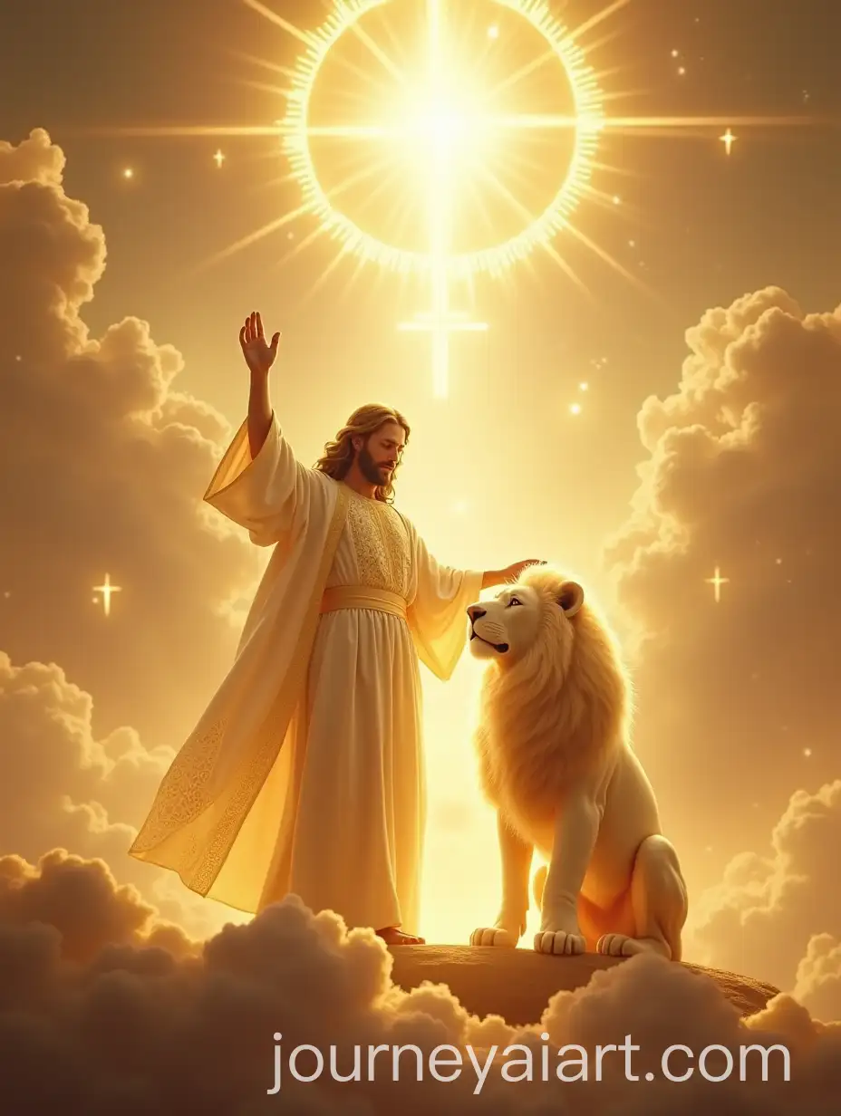 JesusAI-Art-Prompt-Expansion-Christ-and-the-Glowing-Lion-of-Judah-in-Divine-Light