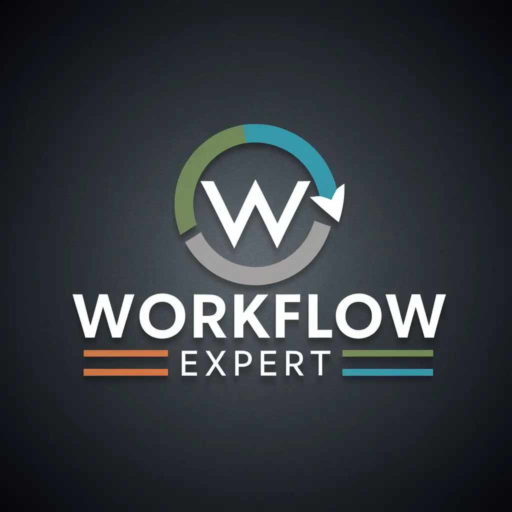 LOGO-Design-For-Workflow-Expert-Circular-Arrow-in-Dark-Blue-Light-Green-and-Orange-Palette-for-Efficiency