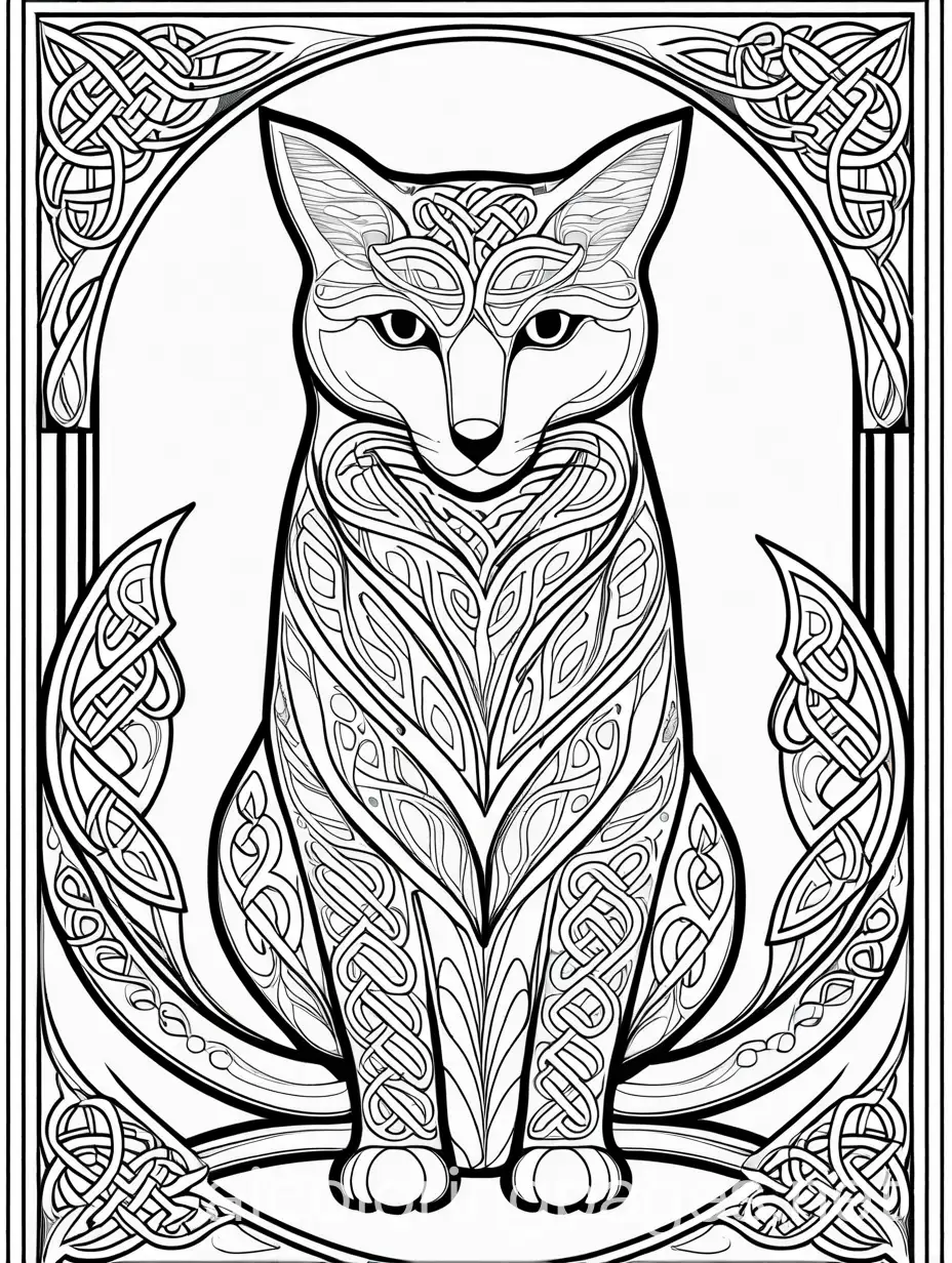 Celtic-Animal-Coloring-Page-Black-and-White-Line-Art