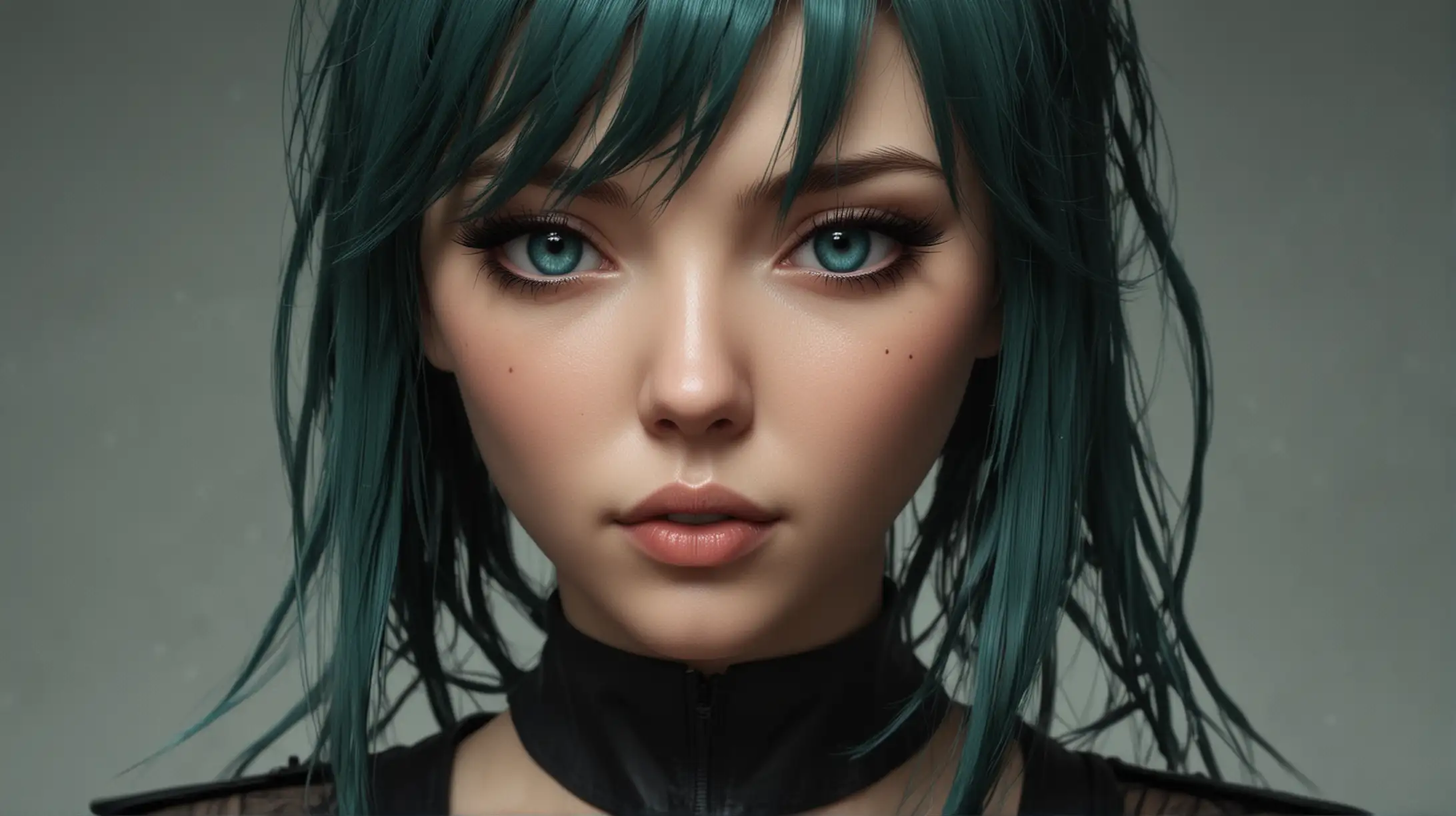 Epic AwardWinning Movie Scene Surreal Anime Girls in Dark Emerald and Black Style