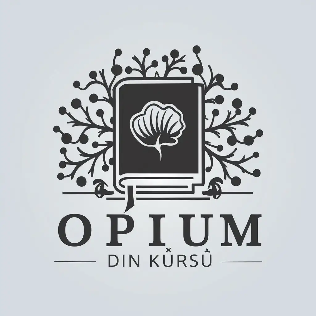 LOGO Design For Opium Din Kursu Educational Book Theme on Clear Background