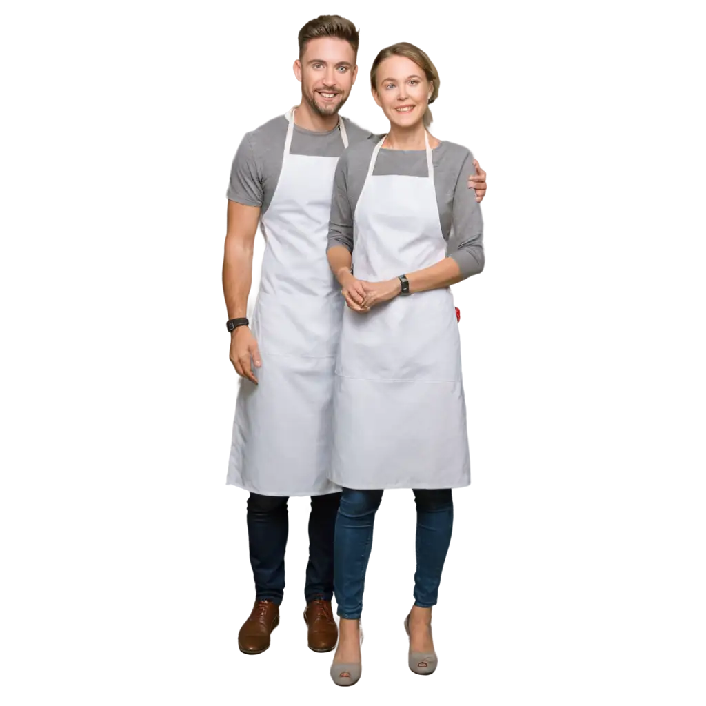 Happy-Couple-in-White-Aprons-PNG-for-Kitchen-or-Cookingthemed-Projects