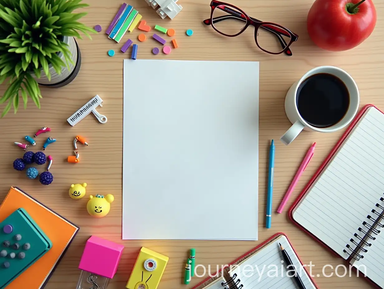 Top-View-of-School-Desk-with-Scattered-School-Supplies