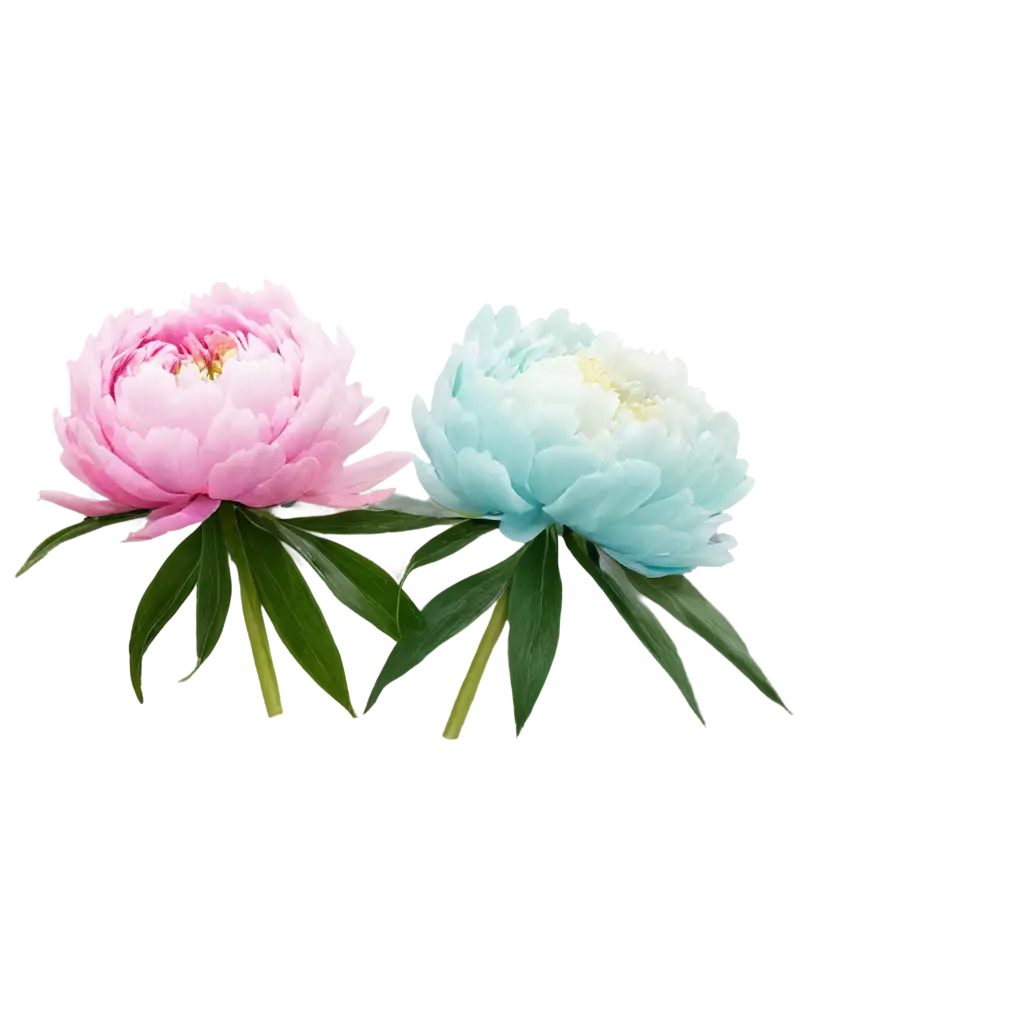 Peonies in turquoise tones