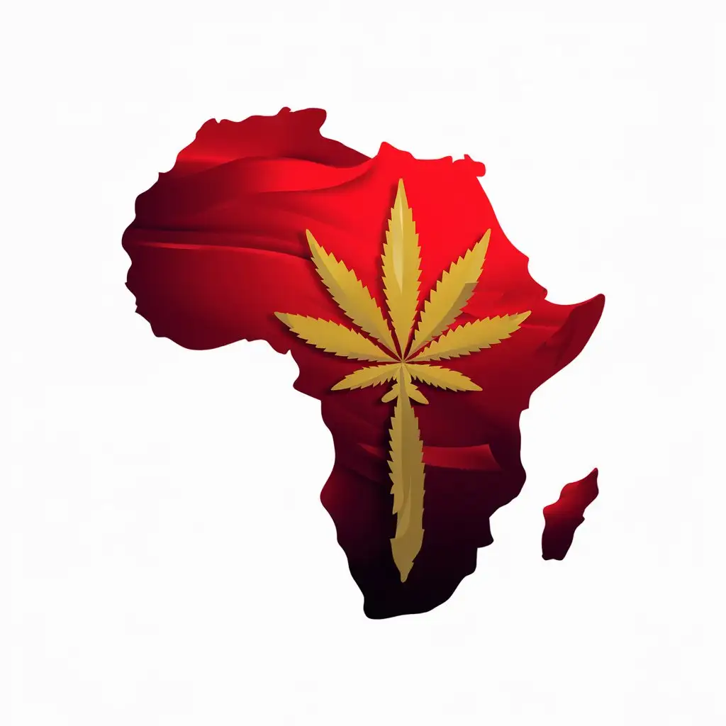 Africa-Continent-and-Cannabis-Leaf-Logo-Design