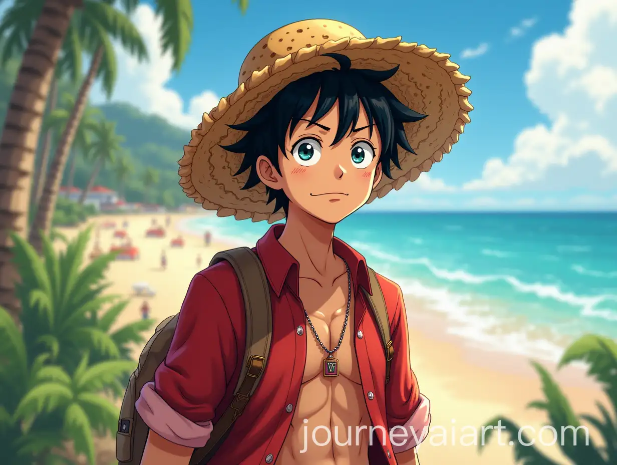 Luffy-as-a-Tourism-Student-Attending-Class-inAI-Image-Prompt-Expansion-a-Campus-Setting