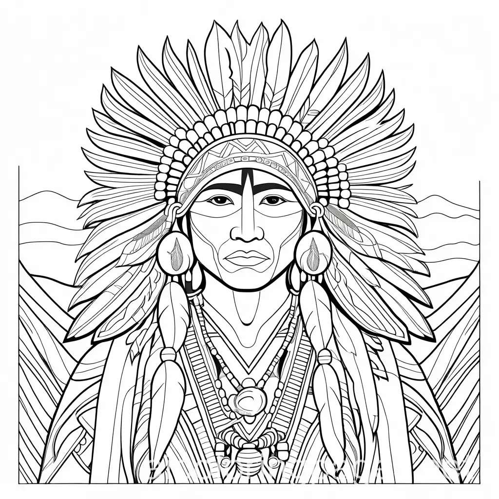 Engaging-Native-American-Coloring-Page-for-Children