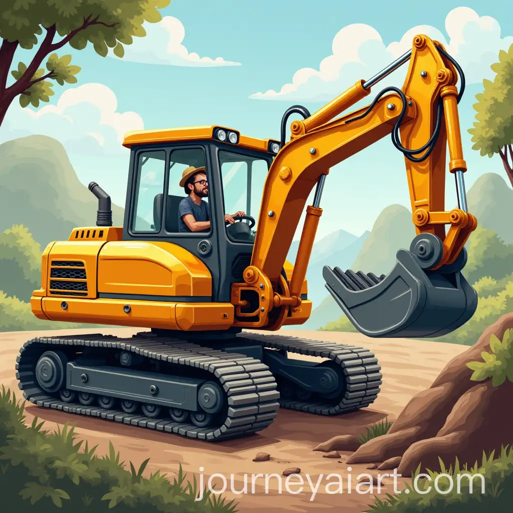 Excavator-Digger-Working-on-Construction-Site