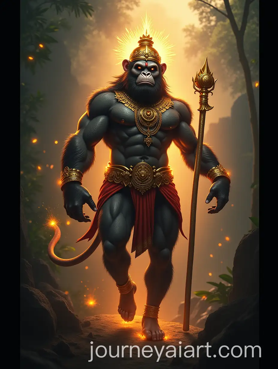 Hybrid-Character-of-Lord-Hanuman-and-Primal-Ape-with-Mystical-Transformation