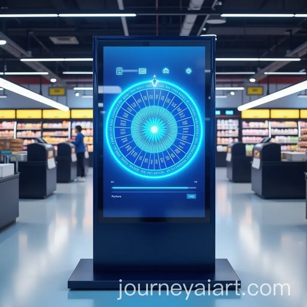 Digital-Totem-with-Fortune-Wheel-and-Supermarket-Checkout-Background