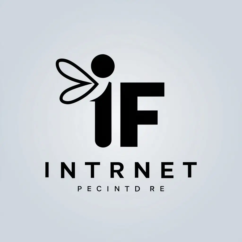 LOGO Design For I F Minimalistic Vector Logo with Fly Action Symbol for Internet Industry