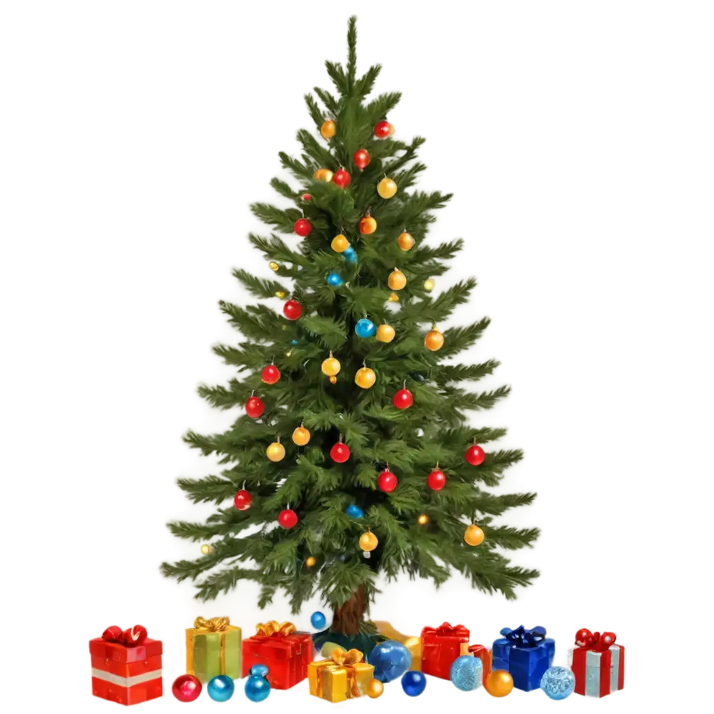 Realistic-New-Years-Tree-PNG-with-Detailed-Toys-for-HighQuality-Holiday-Designs