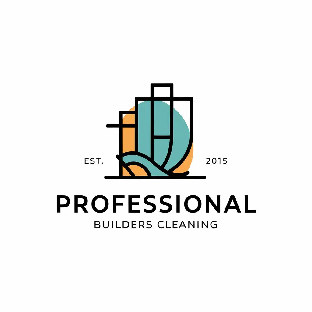 LOGO Design for Professional Builders Cleaning Modern Minimalistic Redesign with Abstract Shapes and Muted Colors