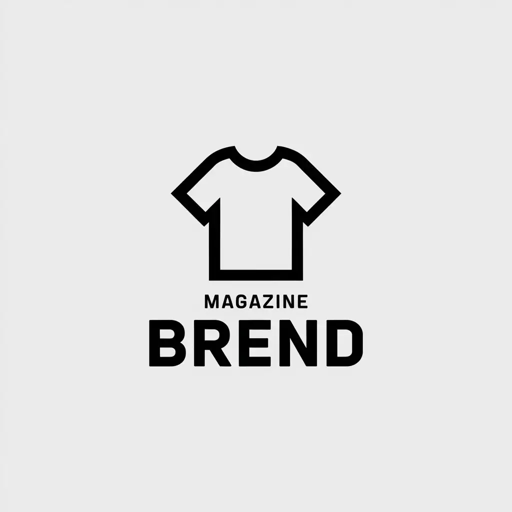 a vector logo design,with the text "Magazine brend", main symbol:T-shirt,Minimalistic,clear background