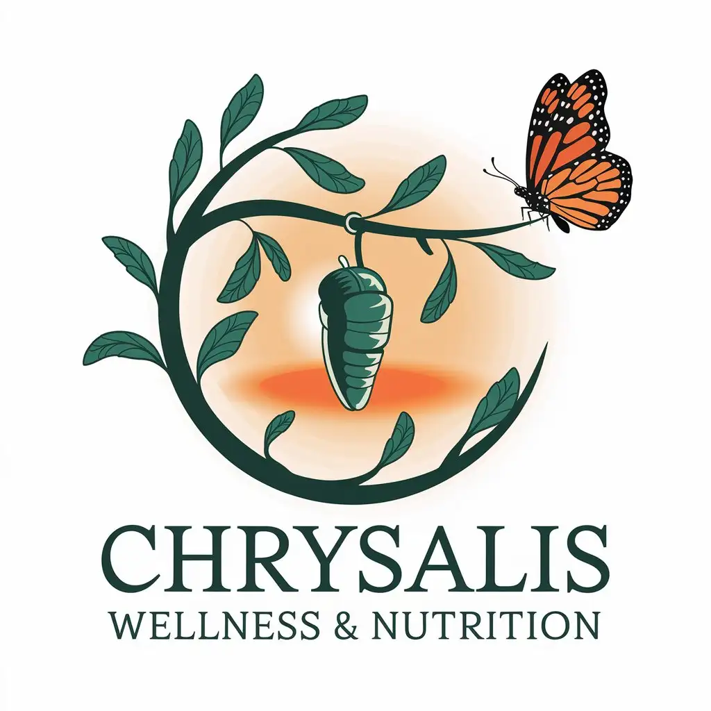 LOGO Design for Chrysalis Wellness Nutrition Branch Chrysalis and Butterfly Theme