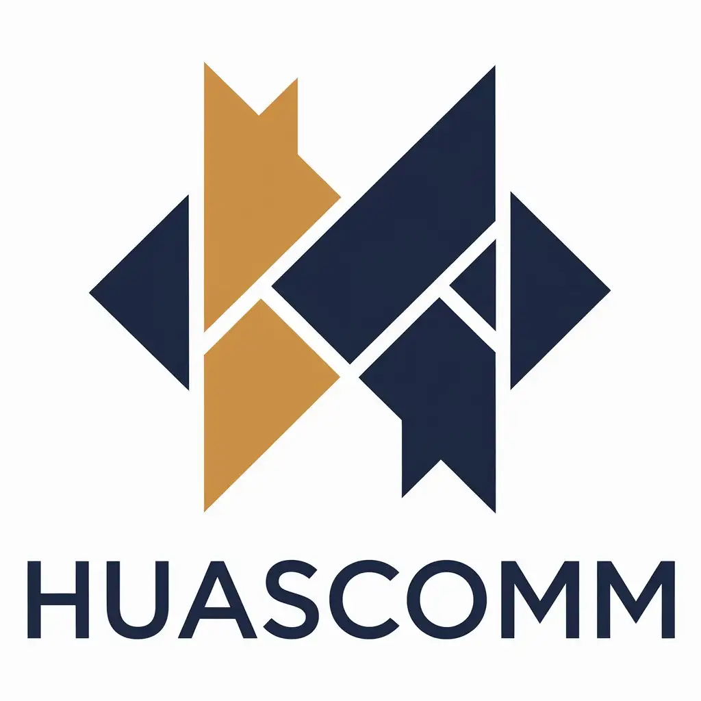 a vector logo design,with the text "HuasComm", main symbol:geometric shapes,Moderate,be used in Events industry,clear background