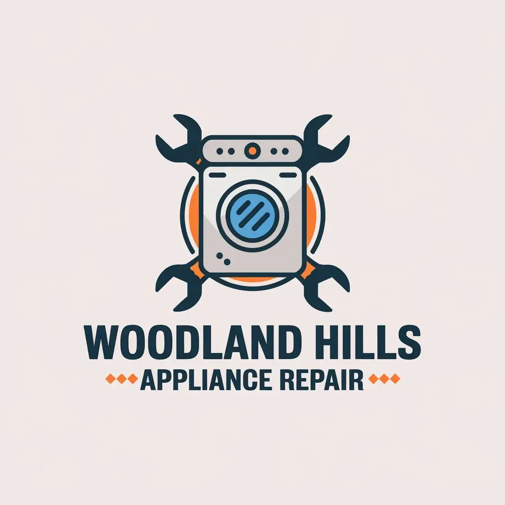 LOGO Design for Woodland Hills Appliance Repair Mixed Colors with Minimalist Appliance Repair Symbol