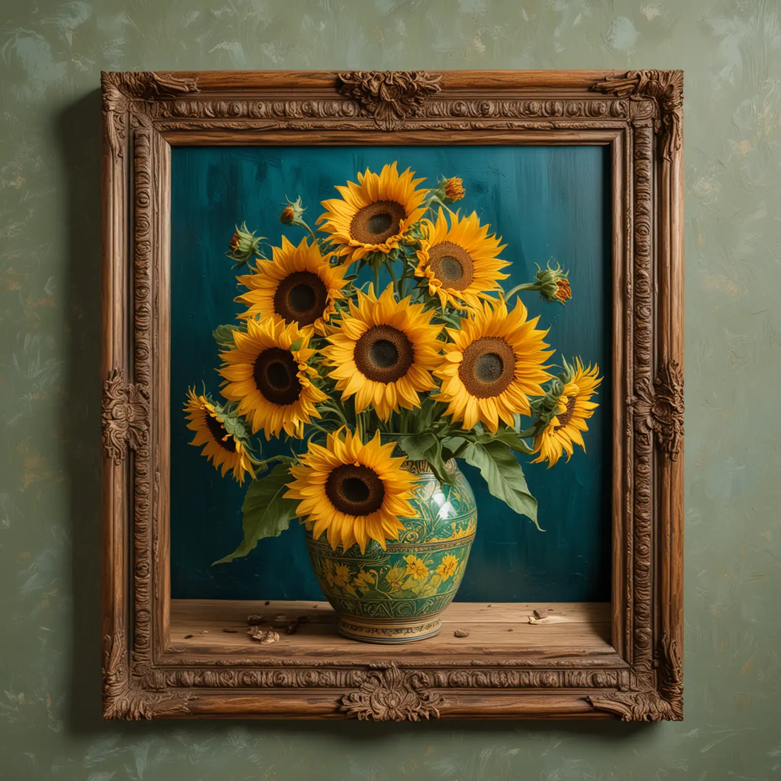 Traditional-Gallery-Presentation-of-Vincent-van-Goghs-Vase-with-Five-Sunflowers