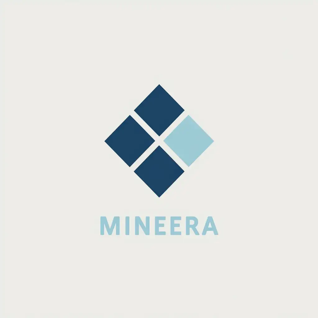 a vector logo design,with the text "MineEra", main symbol:Deep blue and light blue,Minimalistic,clear background