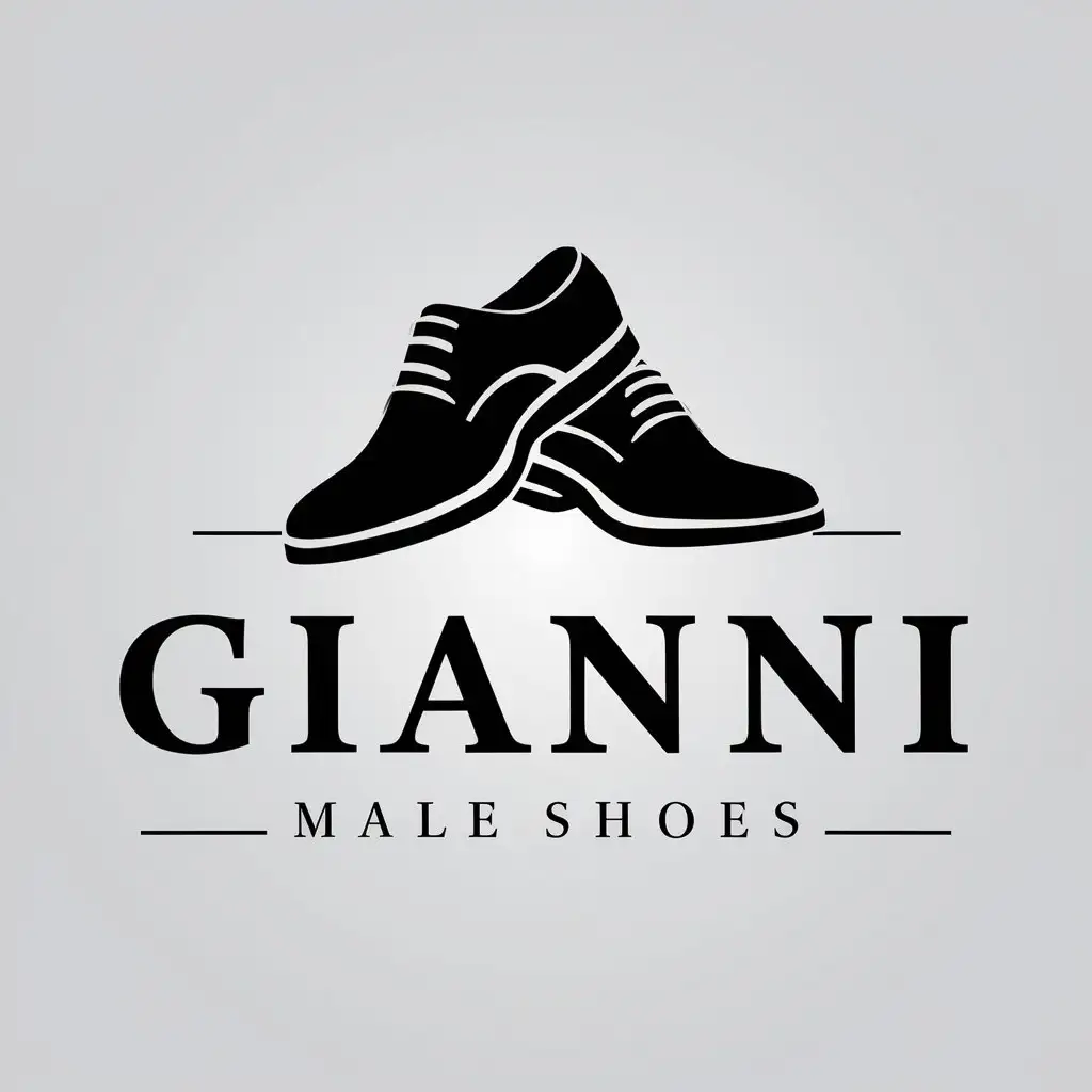 a vector logo design,with the text "GIANNI", main symbol:male shoes, Rome, fashion,Moderate,be used in Others industry,clear background