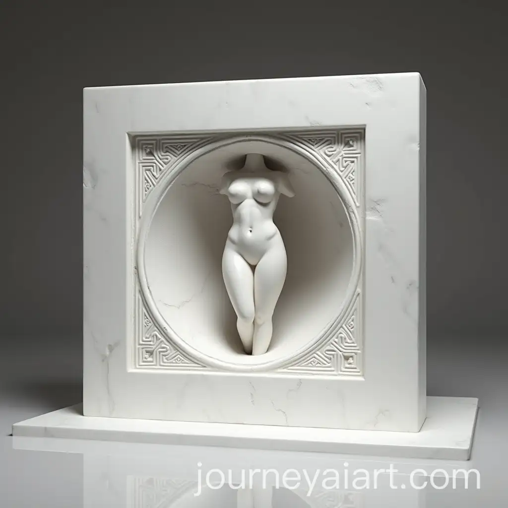 Contemporary-Marble-Sculpture-with-Geometric-Zapotec-Carvings-and-Abstract-Venus-Figure