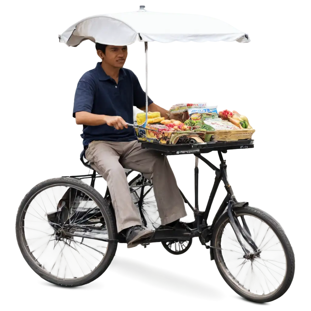 Street-Vendor-Selling-While-Riding-a-Cart-PNG-HighQuality-Image-for-Various-Applications