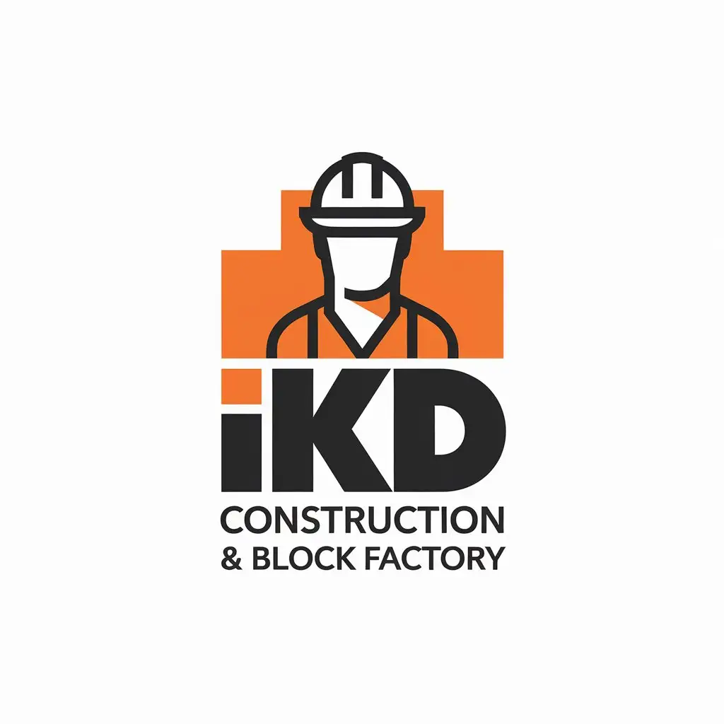 LOGO Design for IKD Construction Block Factory Vector Design with Construction Theme for Industry Use